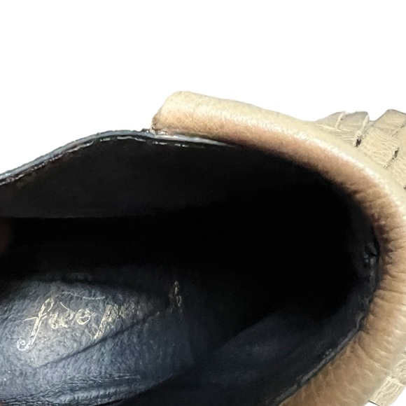 Free People | Tan leather block heel fringe boho western booties size 9 - Picture 12 of 16